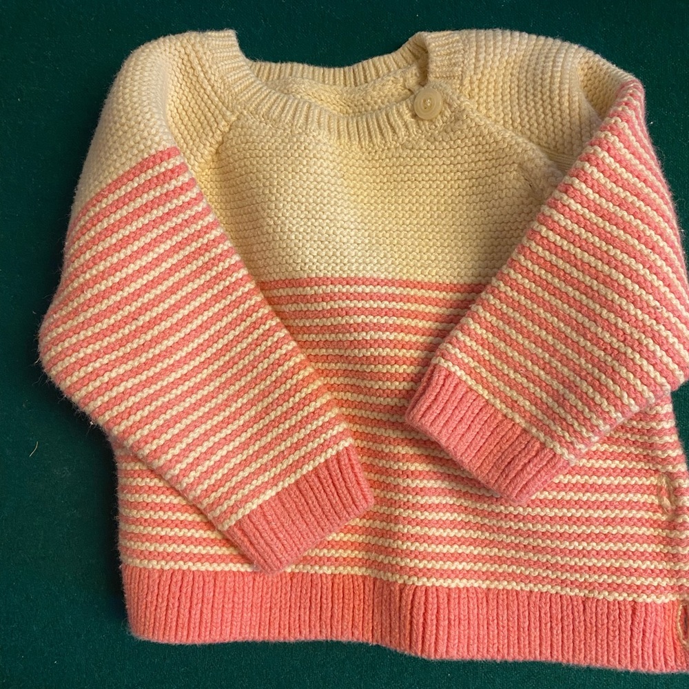 Baby Gap pink and white sweater